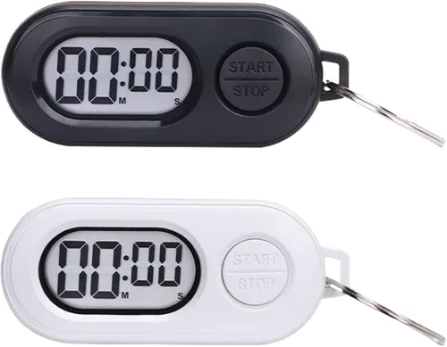 2 llaveros de reloj deportivo portátil con temporizador de parada, reloj digital de cuenta regresiva, pantalla LCD, accesorios para reloj digital,