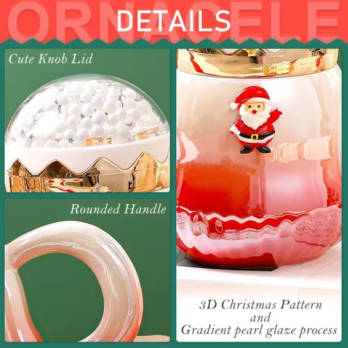 Miniatura 3 de Taza de Navidad, lindas tazas de té de cerámica con tapa de Santa, taza novedosa para leche, café, chocolate caliente, regalo de Navidad