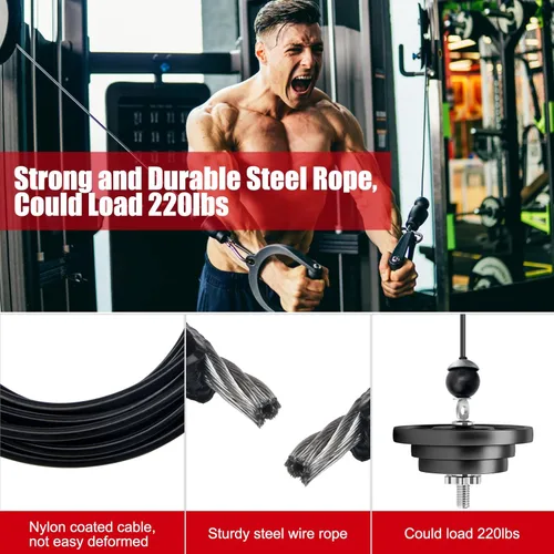 Miniatura 3 de Cable de polea de fitness de 196 pulgadas, repuesto ajustable para sistema de poleas, accesorios de máquina de cuerda de fitness de alta resistencia