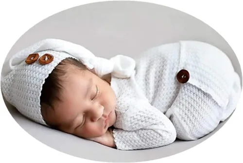 Miniatura 28 de Moda recién nacido niños niñas bebé sesión de fotos accesorios trajes ganchillo ropa sombrero de cola larga pantalones accesorios de fotografía