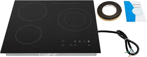 Miniatura 9 de Estufa eléctrica de cerámica de 23.2 pulgadas, 2600 W, 110 V, 3 quemadores, estufa radiante con temporizador, bloqueo de seguridad para niños