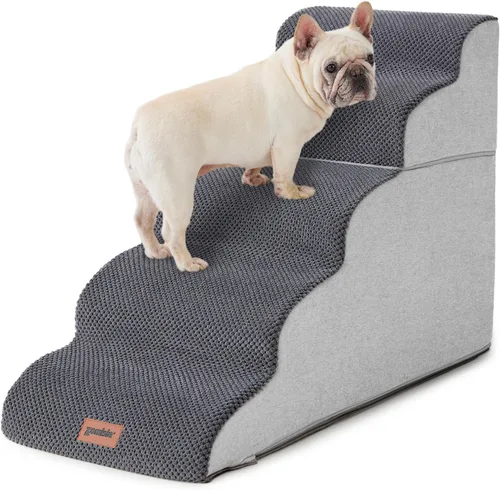 Miniatura 9 de ZOMISIA Escaleras para perros pequeños, escaleras para mascotas para sofá y cama, rampa de espuma 35D para perros con parte inferior antideslizante