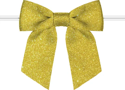 Miniatura 12 de RainbowPana Paquete de 60 Lazos de Amarre Giratorio de Lujo, Lazos Prehechos de Cinta de Satén Amarilla de 3", Decoración de Manualidades Amarillo