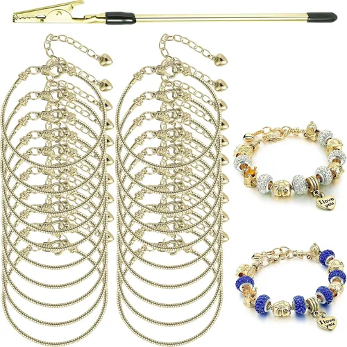 Miniatura 15 de ZYEHXED 20 Pulseras con Dije de Serpiente, Pulseras Bangle con Dijes Expandibles de 0.16 pulgadas, Pulseras de Serpiente de Amistad Plateadas 20