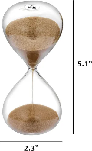 Miniatura 7 de Reloj de arena con temporizador de arena de 1 minuto con arena de color marrón, reloj de arena grande de 1 minuto, reloj de arena de 1 minuto