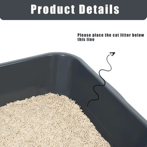 Miniatura 4 de 1 paquete de caja de arena extra grande para gatos (material ABS), corral de arena para gatos mayores de entrada baja para gatos geriátricos