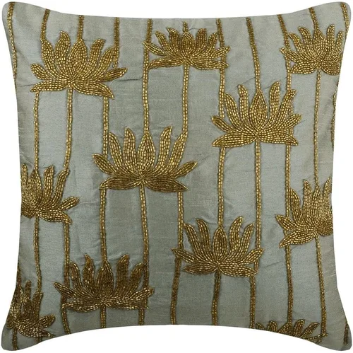 Miniatura 7 de The HomeCentric Funda de almohada personalizada, color plateado de 12 x 12 pulgadas, fundas de almohada de arpillera, enrejado y celosía y almohadas
