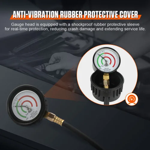 Miniatura 7 de Kit de probador de presión de escape DUOYI con manguera de 6 pies, kit de medidor de presión de escape automotriz de diagnóstico profesional a