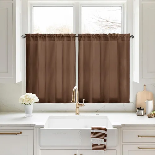 Miniatura 59 de HOMEIDEAS Cortinas Transparentes de Privacidad Blancas No Transparentes, 52 X 45 Pulgadas de Largo 2 Paneles Cortinas Transparentes Filtradoras