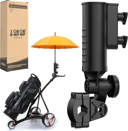 Miniatura 8 de 10L0L Soporte para paraguas de carrito de golf resistente, base de aluminio ajustable de 180° para carros de golf, cochecitos, sillas de ruedas
