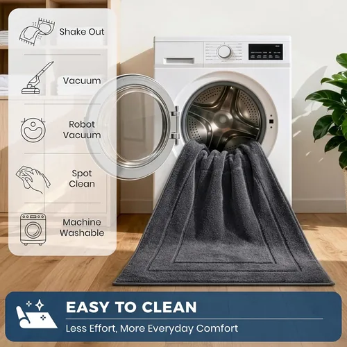 Miniatura 8 de PURRUGS Alfombra de pasillo de cocina lavable a máquina, 24 x 70 pulgadas, antideslizante, súper absorbente, suave para cocina, pasillo y Gris