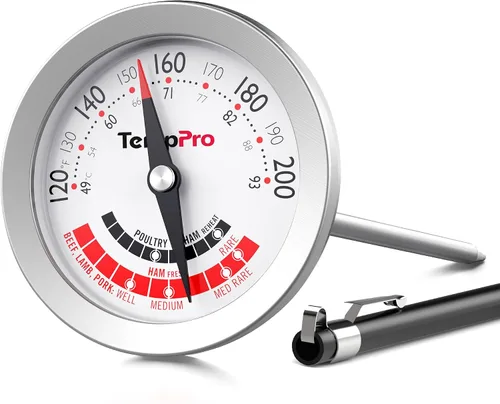 Miniatura 10 de ThermoPro APT200 2 Piezas Termómetro de Carne para Cocinar con Dial Extra Grande de 2 Pulgadas, Termómetro de Cocina de Dial Analógico con Sonda