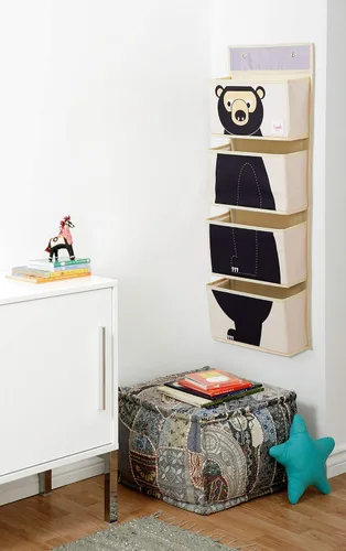 Miniatura 6 de 3 Sprouts Organizador de bebé sobre la puerta, almacenamiento esencial para el cuarto del bebé, soporte de animales de peluche y organizador de Oso