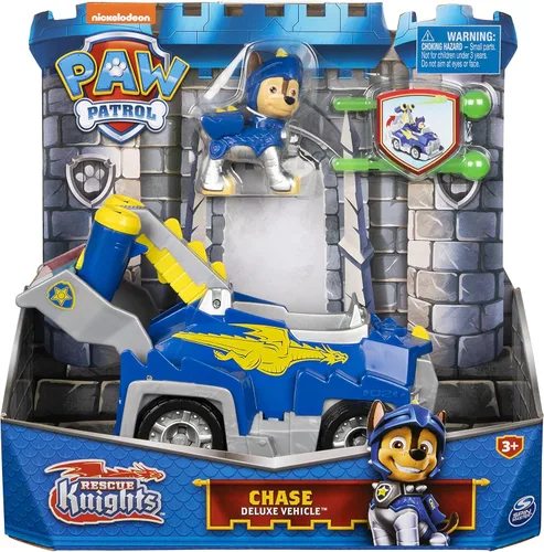 Miniatura 3 de Spin Master 6063584 Paw Patrol Rescue Knights Chase - Coche de juguete transformable con figura de acción coleccionable