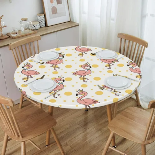 Miniatura 29 de Futterya Decorative Round Tablecloth Fitted Elastic Waterproof Table Cloth Cover Stretch Table Pad Cover for Parties Weddings Banquet Outdoor Events