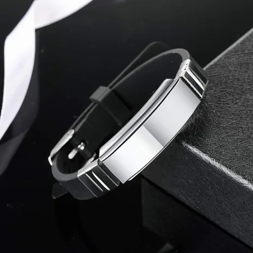 Miniatura 4 de MOWOM Medical - Pulsera de silicona con grabado personalizado, con identificación, alerta médica, pulsera ajustable para hombres, mujeres, niños