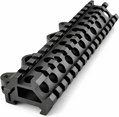 Miniatura 7 de 360 Tactical Picatinny de 1 pulgada de alto perfil de montaje elevador corto negro mate 8 ranuras para visores y ópticas (90 y 45 grados - montaje)