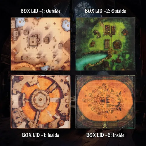 Miniatura 8 de CZYY DND - Tapete plegable de borrado en seco TTRPG Map Grassland & Desert de cartón de dos caras de 27 x 23 pulgadas con rejilla cuadrada, tablero