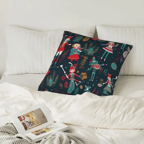 Miniatura 6 de Fundas de almohada decorativas de 20 x 20 pulgadas, fundas de almohada de doble cara para sofá de mujer, cascanueces de ballet, Navidad, baile