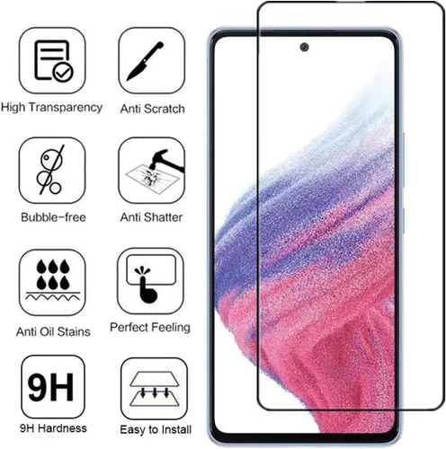 Miniatura 2 de Protector de pantalla de cobertura completa para Galaxy A53 5G, 2 unidades, seda negra, antiarañazos, fácil de instalar, película protectora
