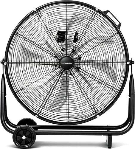 Miniatura 10 de KEN BROWN Ventilador de piso de alta velocidad de 20 pulgadas, ventilador de caja de 5 cuchillas de aluminio con 3 velocidades, 4650 CFM