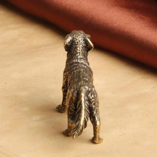 Miniatura 3 de TEAMWILL Estatua de perro de latón Mini Golden Retriever Figurine Ornamento Animal Fingurines