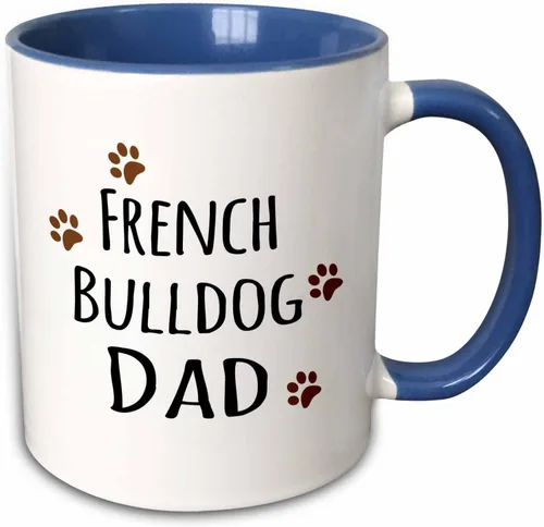 Miniatura 11 de 3dRose French Bulldog Dog Dad-Doggie by Breed-Brown - Taza con estampado de patas fangosas, 11 onzas, color negro