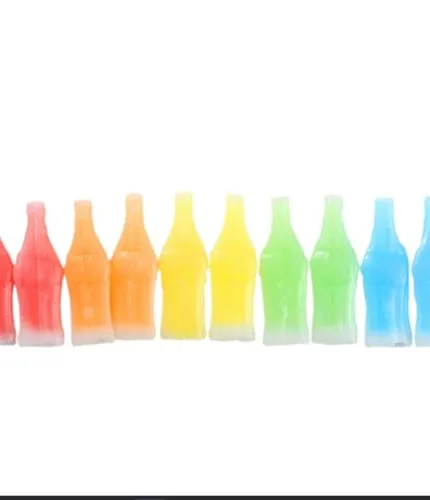 Miniatura 2 de Nik-L-Nips - Botella de cera vintage con jarabes aromatizados en cereza, naranja, limón, frambuesa azul y manzana verde, caramelo nostálgico