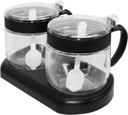 Miniatura 8 de Tarros de especias de condimentos de vidrio, 5.6 onzas/8.6 fl oz, recipiente para especias con tapas y cucharas y bandeja, recipientes de vidrio