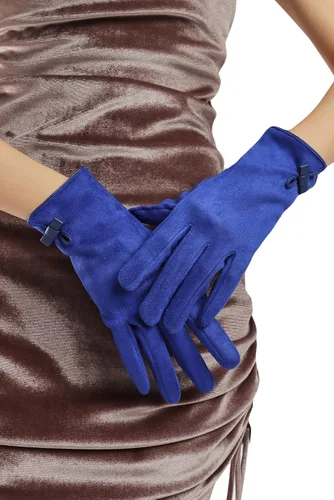 Miniatura 67 de Sahabowi Guantes de cuero para clima frío Manopla de lana cálida de invierno para mujeres