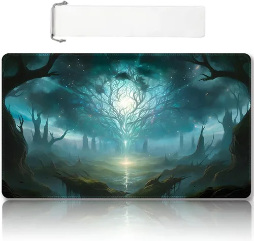 Miniatura 23 de DAUXID Tapete de juego MTG cosido de alta calidad con zonas y parte trasera de goma antideslizante, tapete de juego TCG para MTG y otros