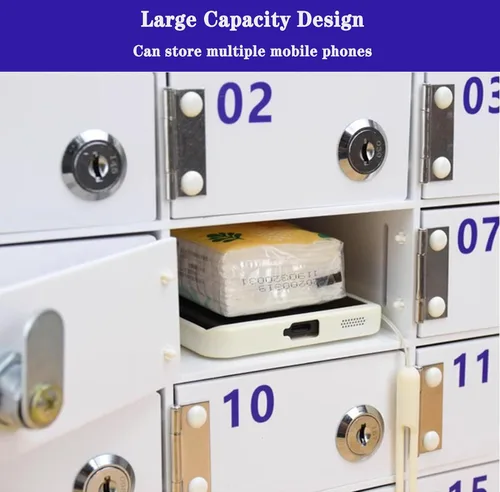 Miniatura 5 de Gabinete de almacenamiento de acrílico para teléfonos celulares, caja de casillero para teléfono celular con cerraduras de puerta y llaves, caja