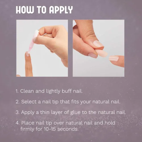 Miniatura 5 de Ardell Nail Addict - Juego de uñas artificiales premium, mármol morado degradado