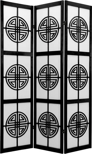 Miniatura 3 de Red Lantern Pantalla Shoji de larga duración de 6 pies de alto, 4 paneles, color negro
