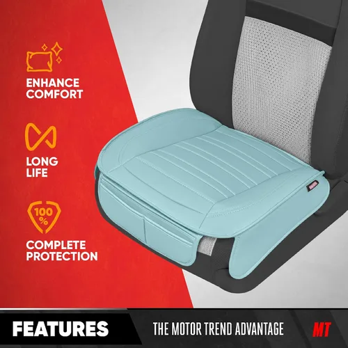 Miniatura 2 de Motor Trend Fundas de asiento para automóviles, camiones, SUV, paquete de 2 fundas de asiento de automóvil acolchadas de piel sintética color menta