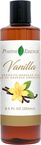 Aceite de masaje de vainilla para masaje, loción de masaje corporal; jojoba, aceite de almendras dulces para la piel, vitamina E y aceite esencial