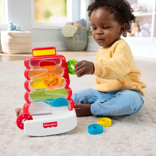Miniatura 2 de Fisher-Price Juguete para bebé y niño pequeño Rock-a-Stack, actividad de caída de monedas para el juego de desarrollo de bebés de 9+ meses