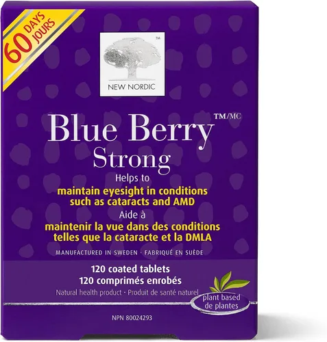 NEW NORDIC Blue Berry Eye Suplemento de Vitamina Luteína con Zinc, Apoya la Pigmentación Macular, Función Ocular y de la Visión, 60 Tabletas