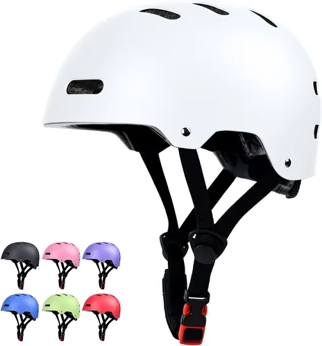 Miniatura 9 de Casco de patineta y bicicleta para adultos, mujeres, hombres, jóvenes y niños (2-3-5-8-14+ años, niños y niñas) - Casco ajustable multideporte