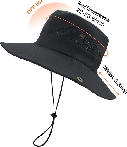 Miniatura 2 de Sun Hats for Men Women UPF 50+ Wide Brim Bucket Hat Waterproof Packable Cowboy Hat for Fishing Beach Safari Gardening Golf
