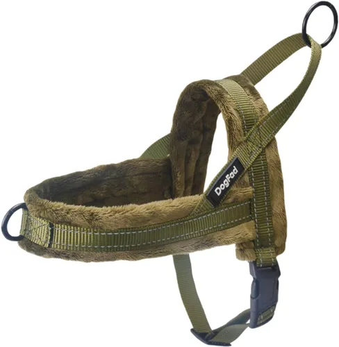Miniatura 8 de HDKUW Arnés de felpa para perro, chaleco ajustable sin tirones para clima frío, arnés para mascotas para perros pequeños, medianos y grandes, negro