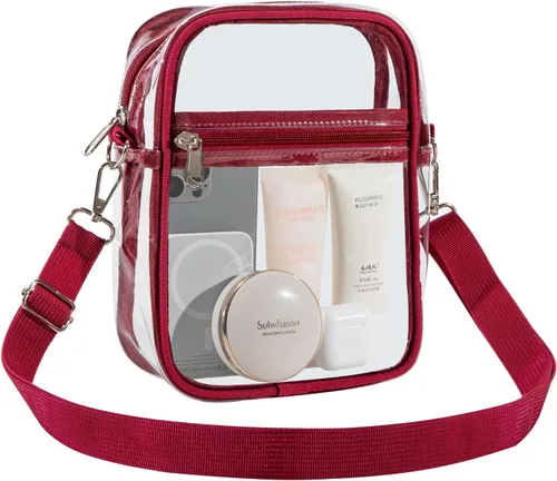 Miniatura 9 de Bolso cruzado transparente - Bolsa de asas transparente impermeable, bolsa transparente de PVC ligera de 0.012 in