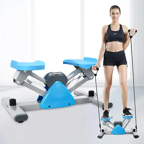 Escalera para ejercicio, mini escalones con banda de resistencia, paso a paso hidráulico con monitor LCD y bandas de resistencia para entrenamiento
