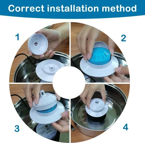 Miniatura 6 de Filtros de fuente de agua para gatos, filtros de repuesto para fuente de gato para dispensador automático de agua para mascotas de 2.0L/67 onzas
