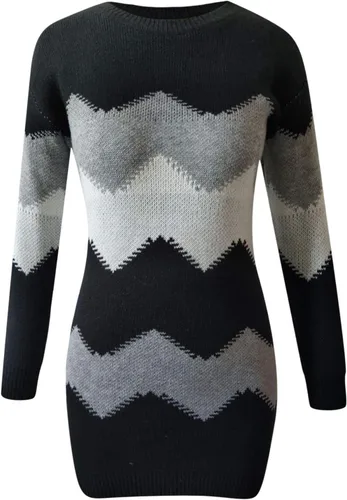 Miniatura 3 de Vestidos blancos, vestido corto de gasa de manga larga con cuello redondo floral con dobladillo con volantes, acampanado, vestido corto de gasa