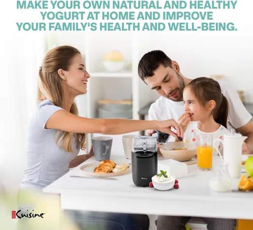 Miniatura 7 de Euro Cuisine YM360 Máquina para Hacer Yogur con control de tiempo y temperatura ajustable, tarro de vidrio de 2 cuartos de galón, termómetro GRATIS