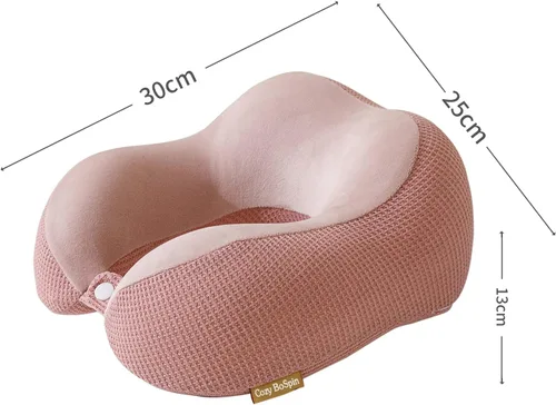 Miniatura 5 de Almohada de viaje – Almohada de cuello para viajes, almohada de apoyo portátil de espuma viscoelástica, cómoda y ligera, paquete rápido