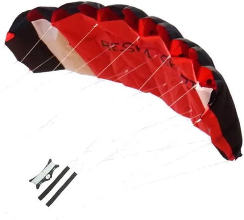 Besra - Enorme cometa de 74 pulgadas de doble línea para acrobacias con paracaídas con herramientas de vuelo 1.9 m de potencia para kitesurf. Rojo