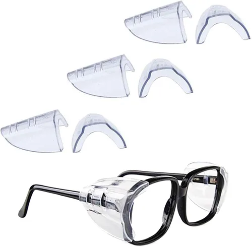 Miniatura 8 de Korty 3/6/10 pares de protectores laterales para lentes, flexibles, se deslizan en los laterales, para lentes de seguridad, se adaptan a lentes