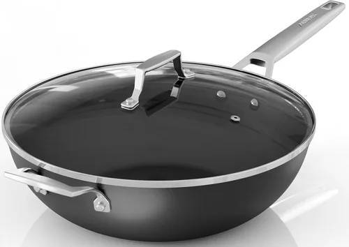 Miniatura 14 de MsMk Juego de ollas y sartenes antiadherentes de 10 piezas para construir una cocina de inicio o refrescar, calefacción uniforme, fácil limpieza